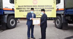 Majlis Penyerahan Bakul Makanan Kurniaan KDYMM Sultan Muhammad V Kepada Mangsa Covid-19 Di Negeri Kelantan